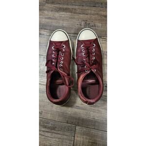 Converse Burgundy Leather Low Top Sneakers Pre-owned Mens 10 Womens 12 Box37